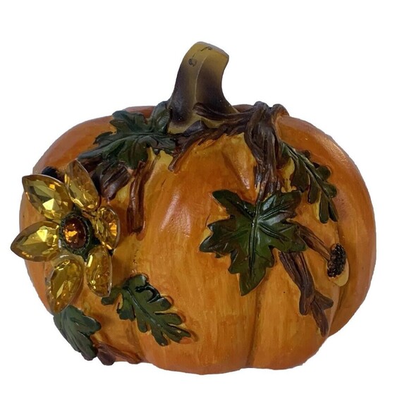 Cracker Barrel Cherished Treasures Jeweled Collection Pumpkin Autumn Halloween - Picture 1 of 10